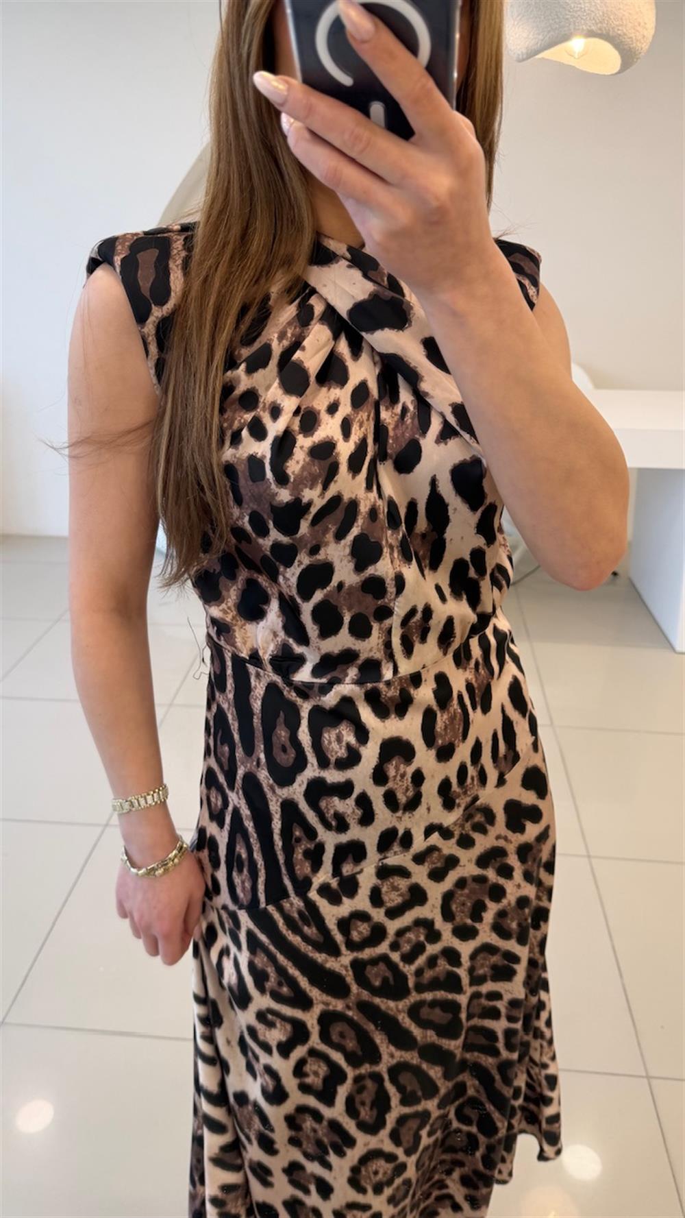 LEOPAR PAMUK SATEN ELBİSE