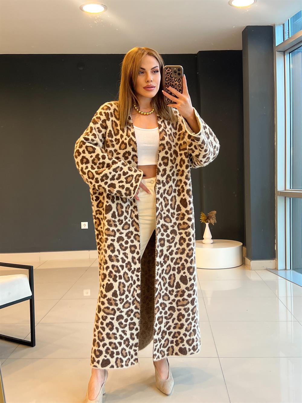 Leopar Uzun Yumoş Hirka