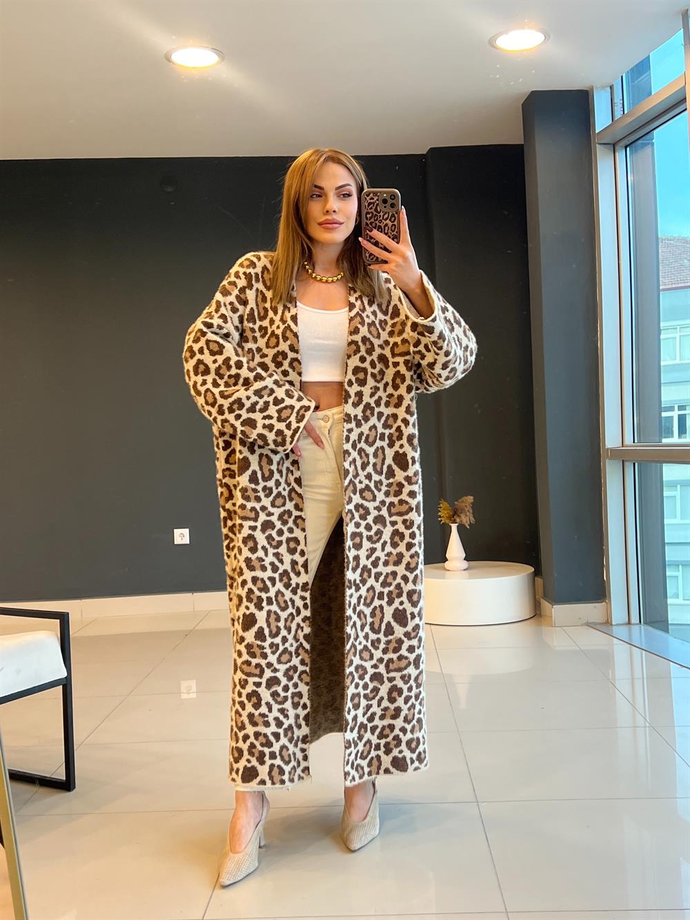 Leopar Uzun Yumoş Hirka