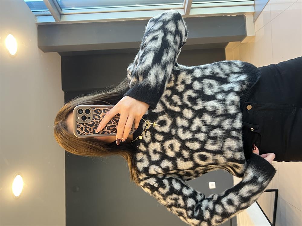 Leopar Yumoş Kazak Gri̇