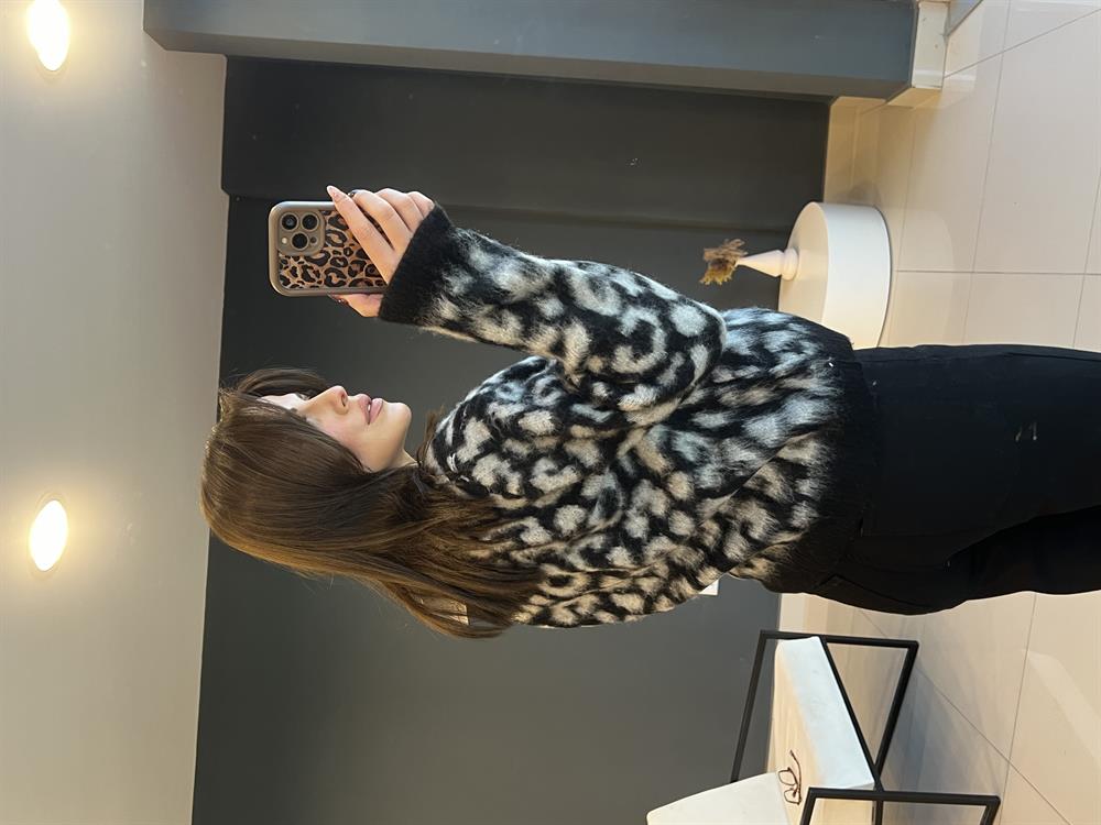 Leopar Yumoş Kazak Gri̇