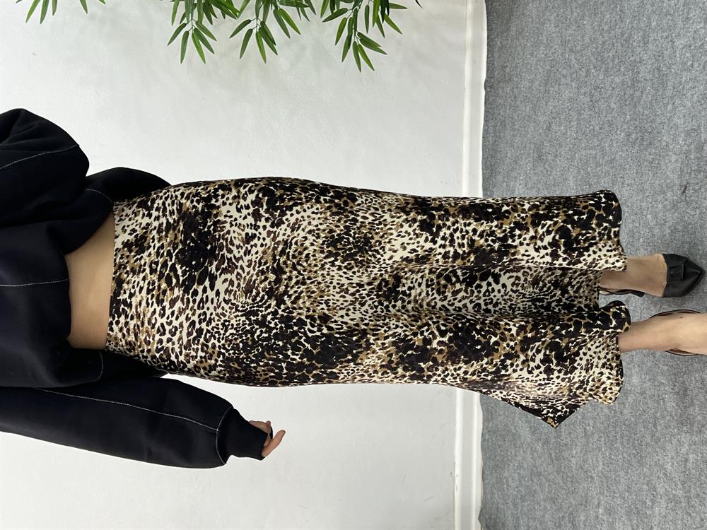Leoparli Saten Etek