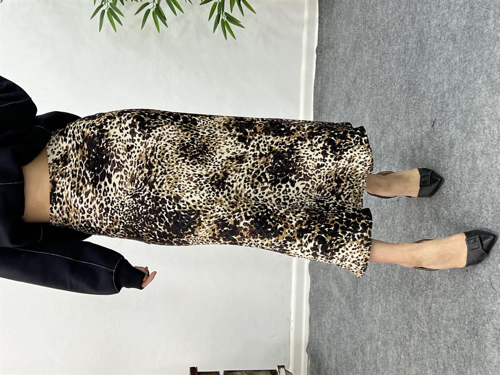 Leoparli Saten Etek