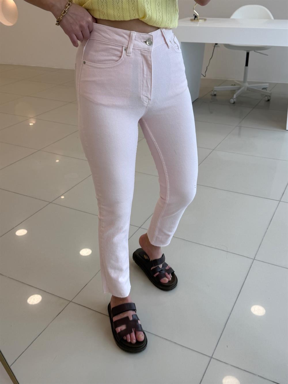 PEMBE Likralı Mom Jean