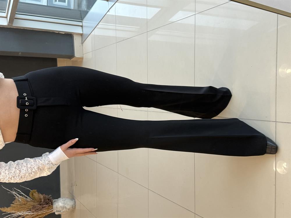 Li̇krali İspanyol Paça Kemerli̇ Kumaş Pantolon