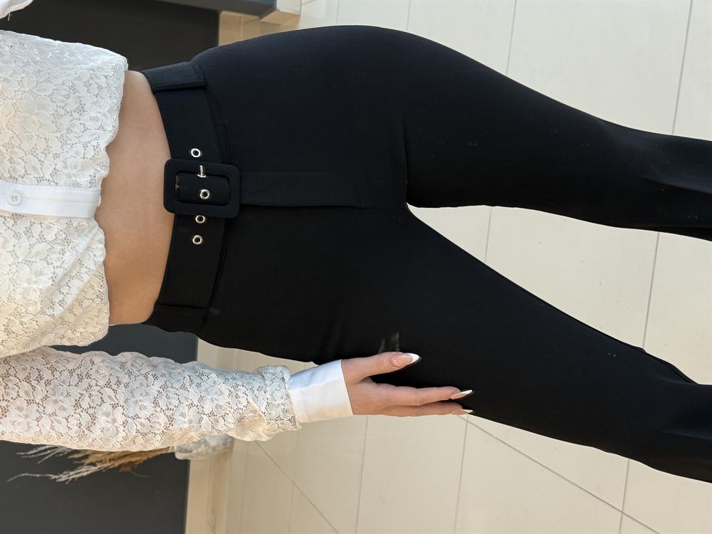 Li̇krali İspanyol Paça Kemerli̇ Kumaş Pantolon