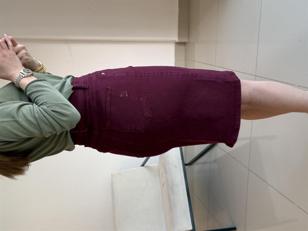 Li̇krali Mi̇di̇ Boy Etek Bordo