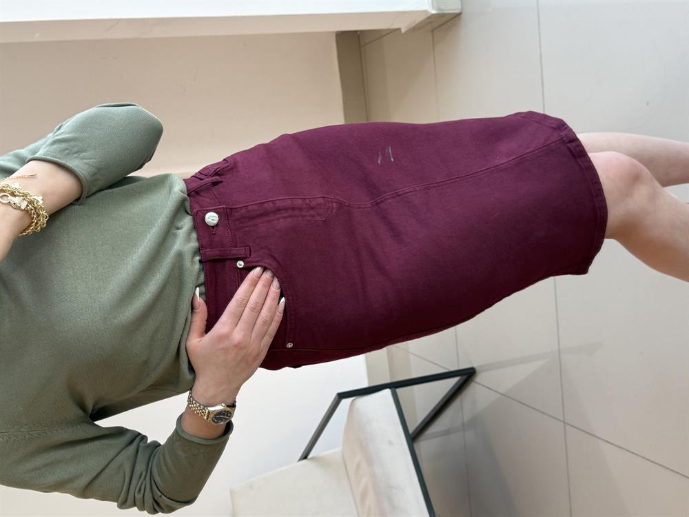 Li̇krali Mi̇di̇ Boy Etek Bordo