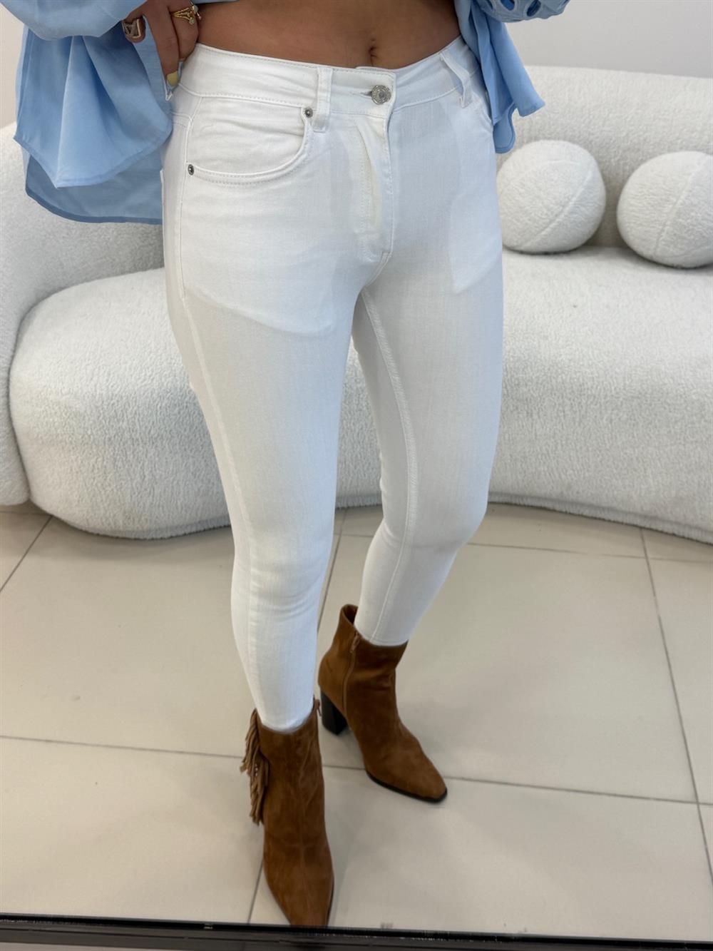 LİKRALI SKİNY JEAN BEYAZ