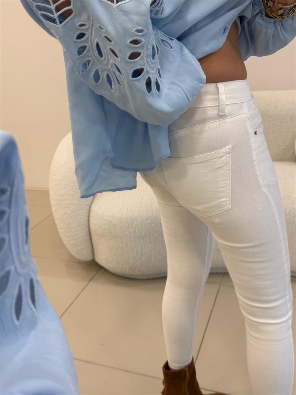 LİKRALI SKİNY JEAN BEYAZ