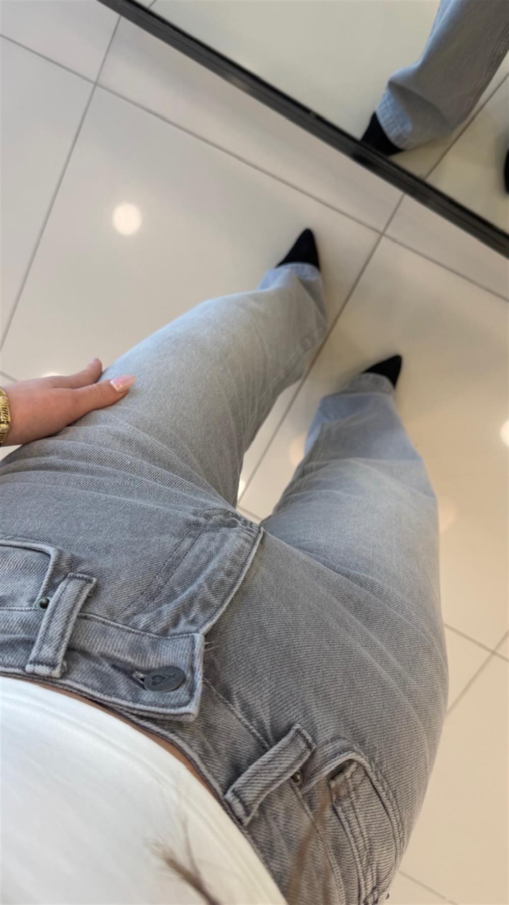 LİKRASIZ GRİ BOL PAÇA JEAN