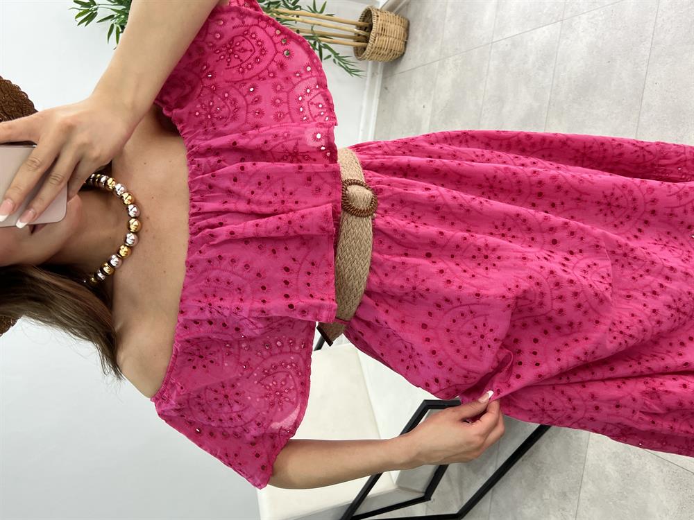 Madonna Yaka Kemerli̇ Fi̇sto Elbi̇se Pembe