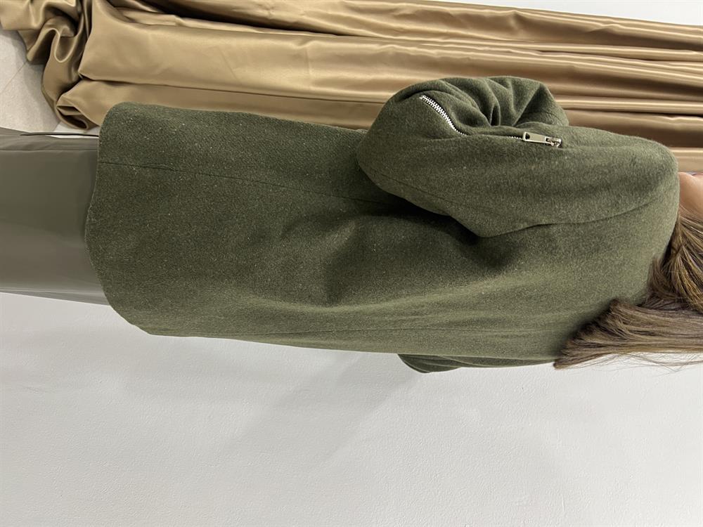 Tasarim Kaşe Ceket Haki̇ Yeşi̇l