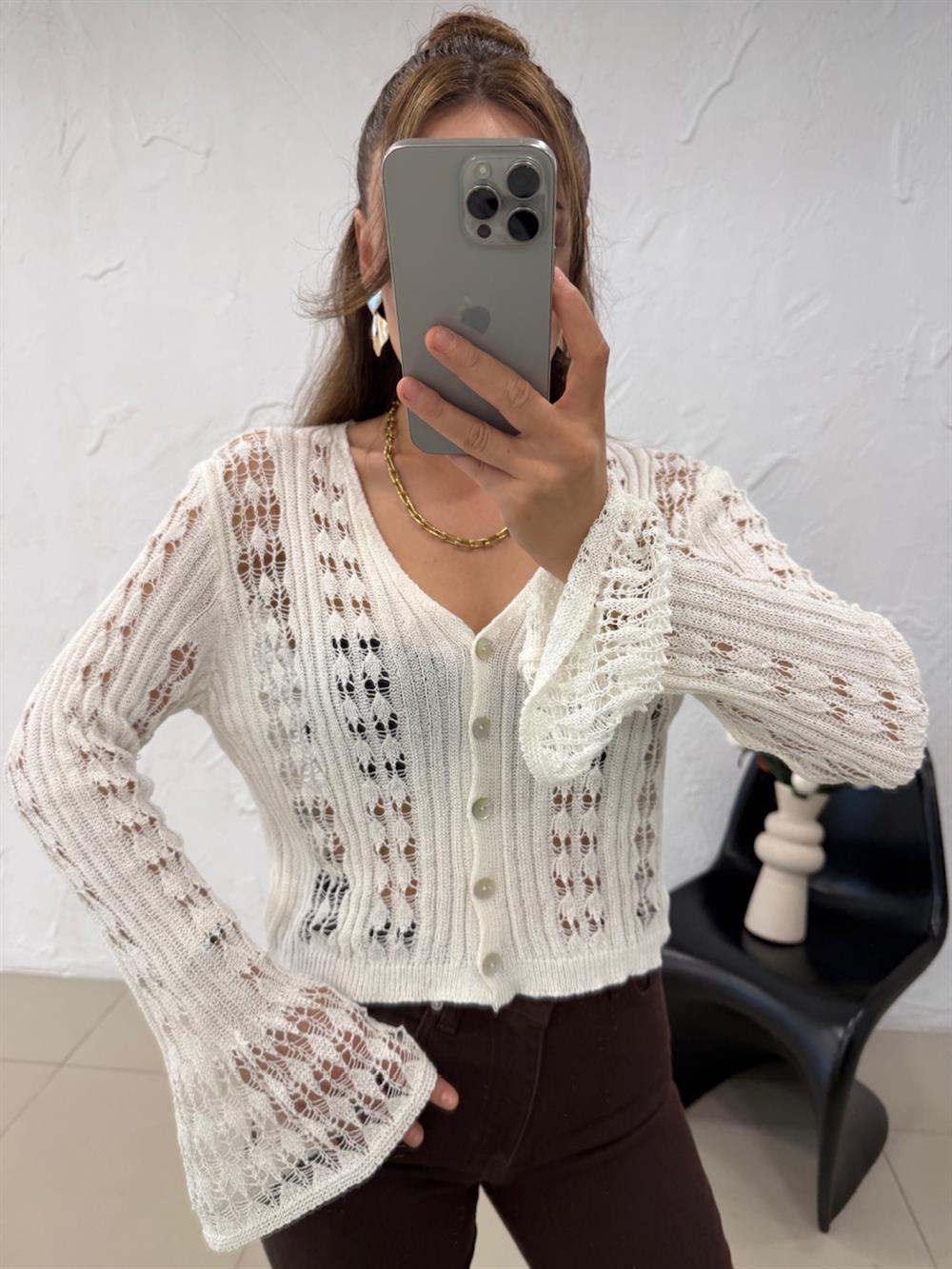 MERSERİZE HIRKA BEYAZ