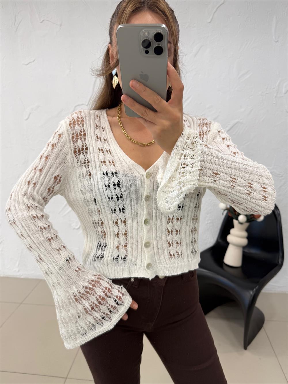 MERSERİZE HIRKA BEYAZ
