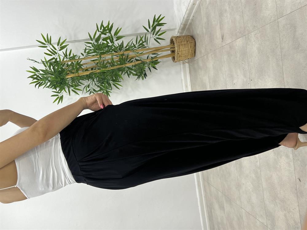 Modal Kumaş Si̇yah Şalvar Pantolon
