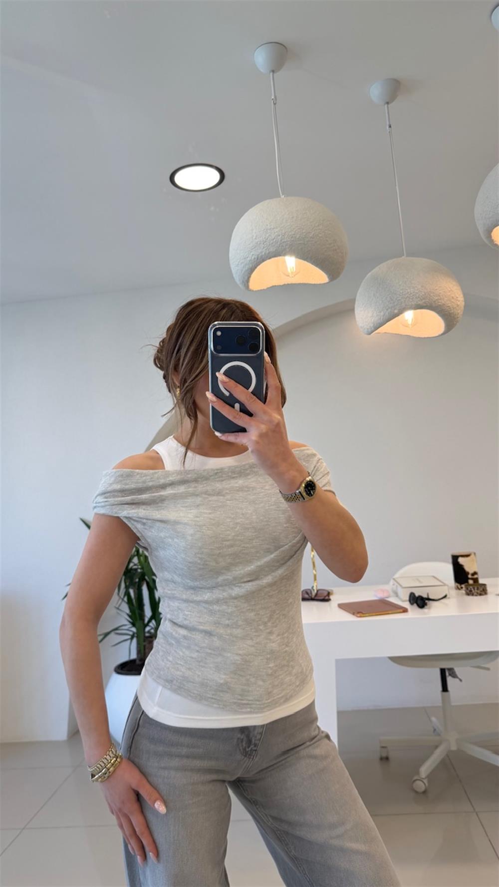 OMZU DRAPELİ ATLET DETAYLI BLUZ