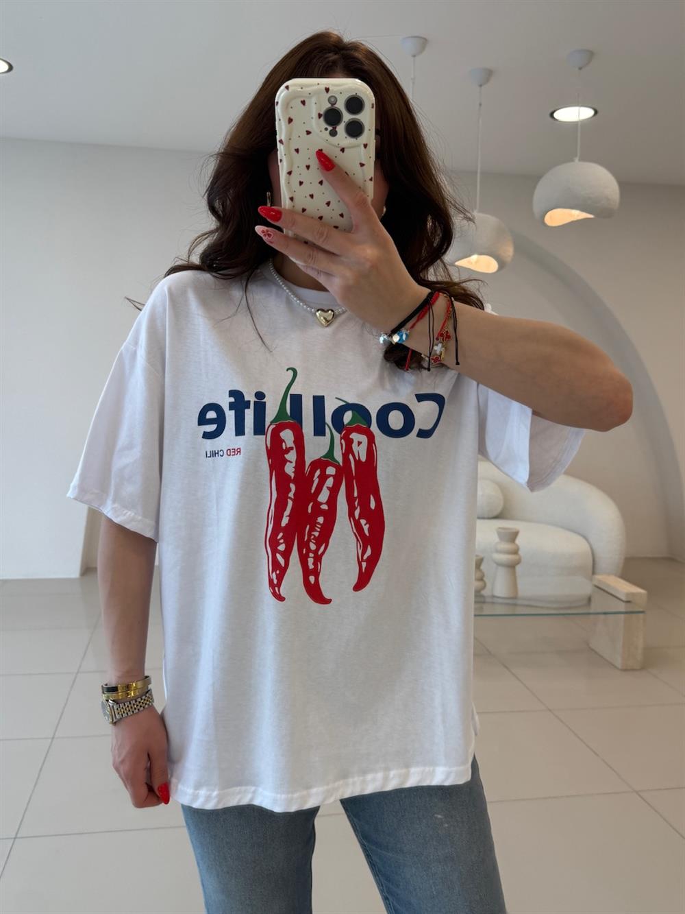 ÖNÜ BASKILI TSHIRT ( COOLLİFE )