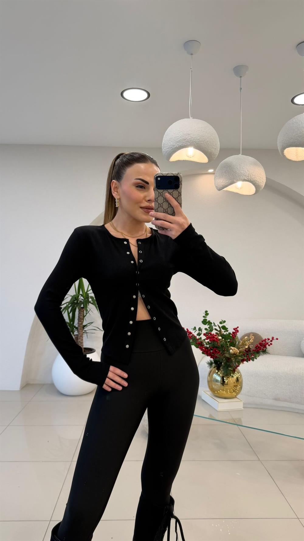 ÖNÜ FULL ÇITLI BADY SİYAH
