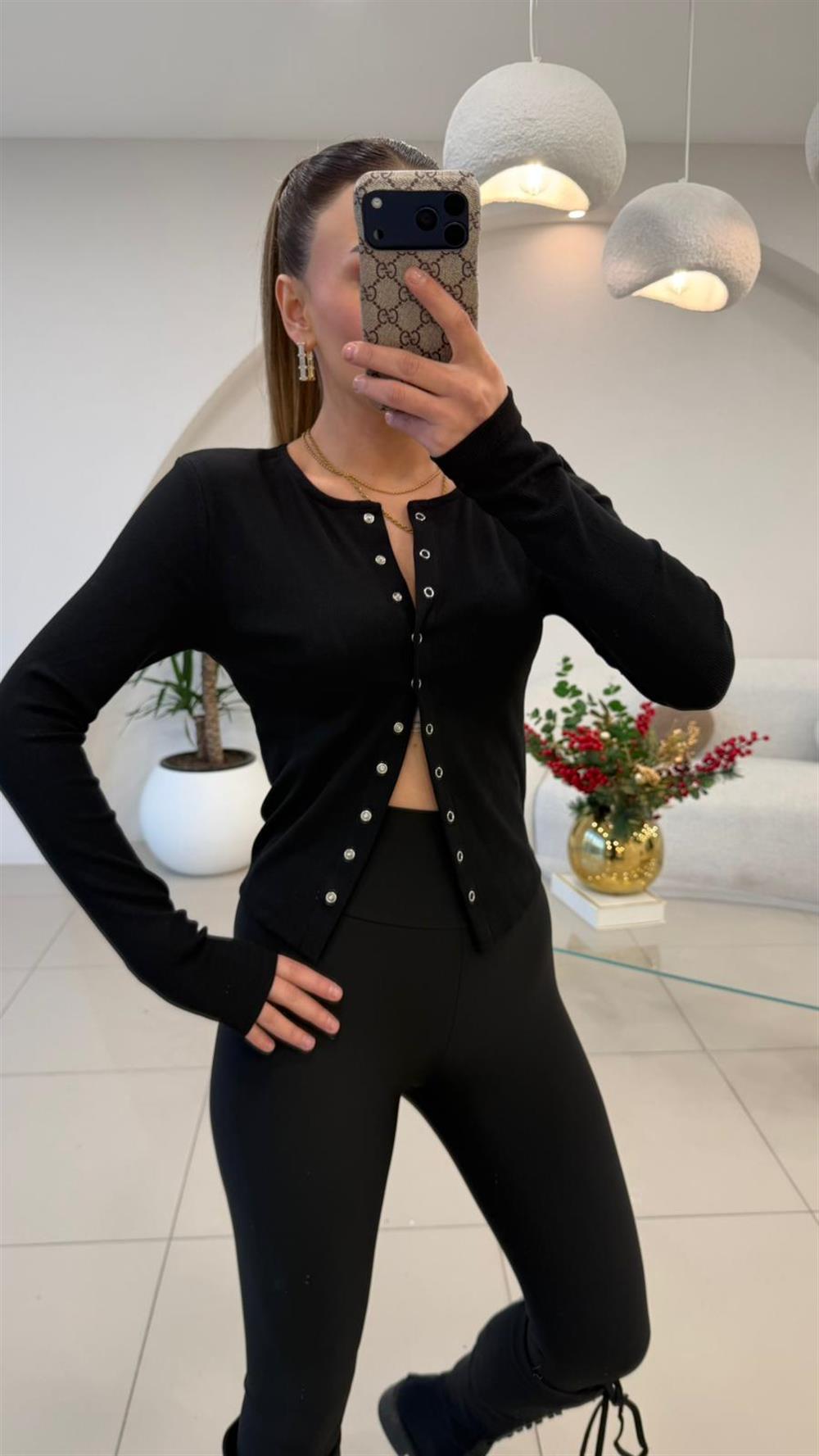 ÖNÜ FULL ÇITLI BADY SİYAH