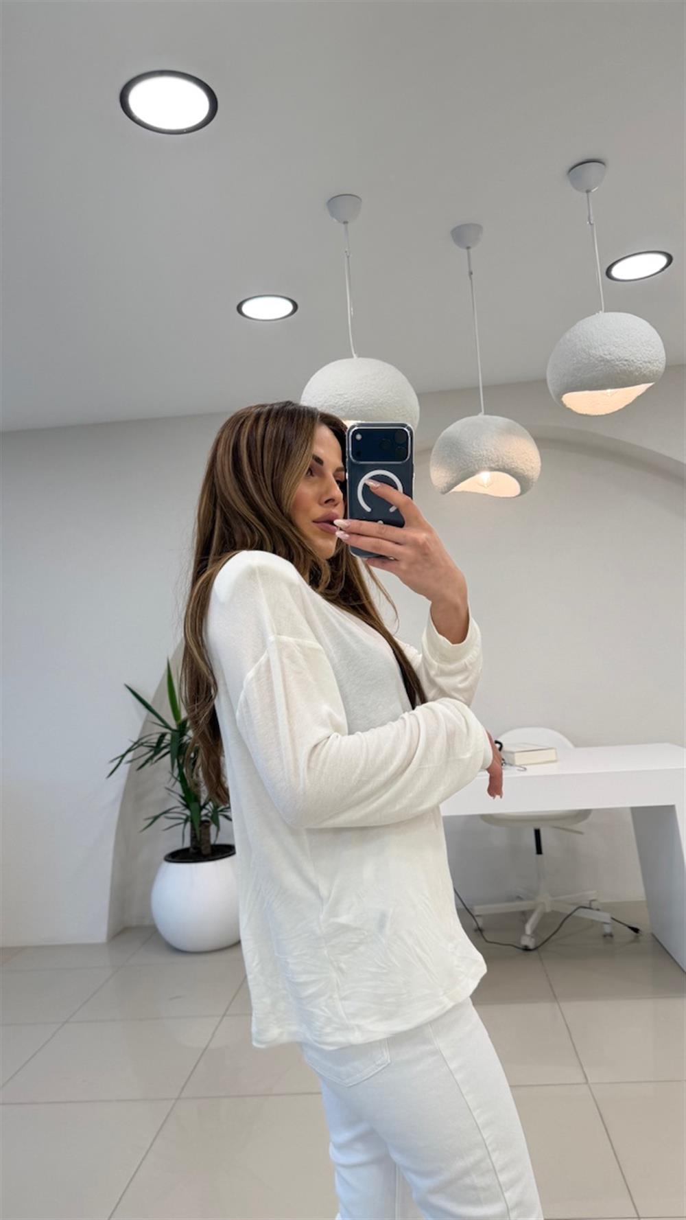 ÖNÜ YAZILI PAMUK BASİC EKRU