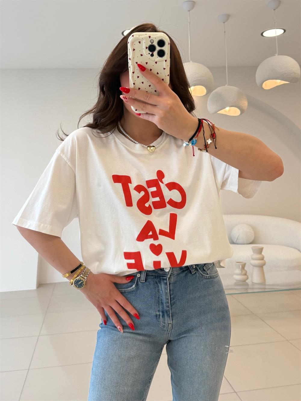ÖNÜ YAZILI TSHIRT