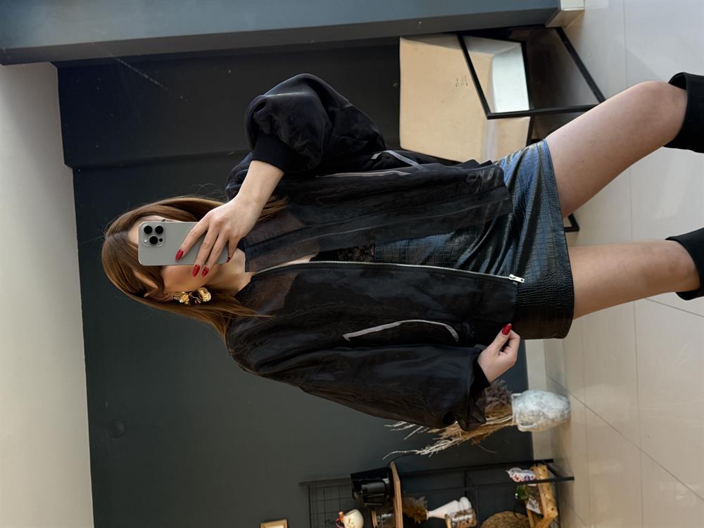 Organze Bomber Tül Ceket