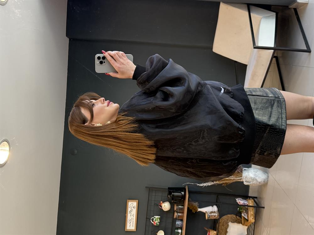 Organze Bomber Tül Ceket