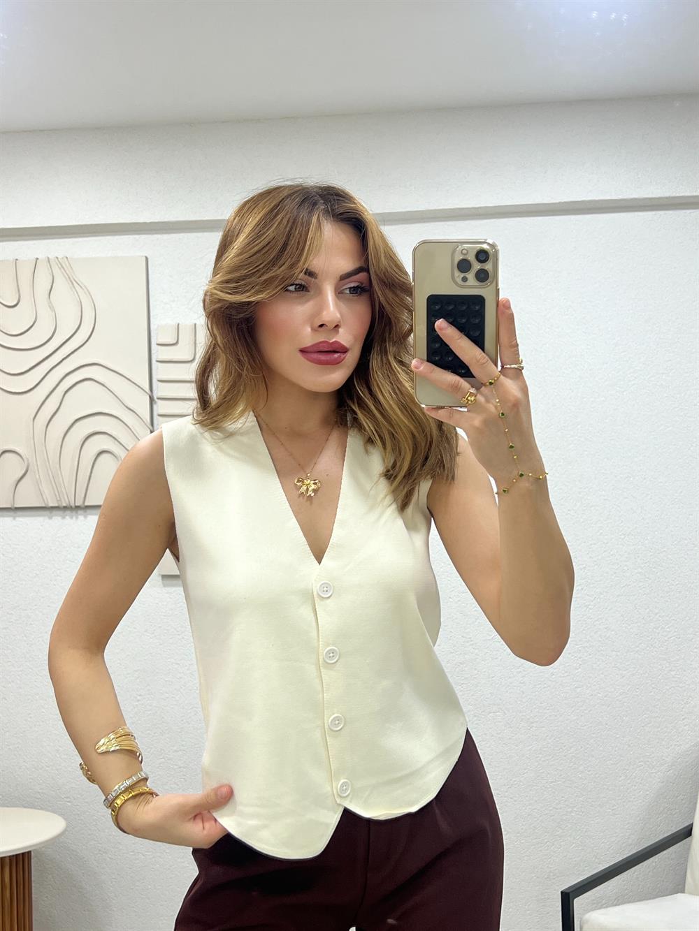 Orji̇nal Maarka Premi̇um Tri̇ko Yelek Taş