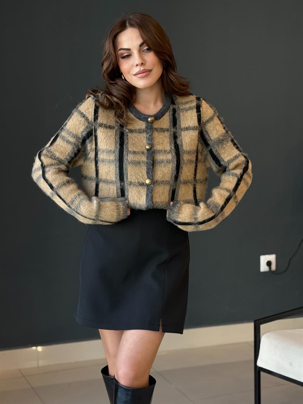 Orji̇nal Mark Etni̇k Desen Yumoş Hirka Camel