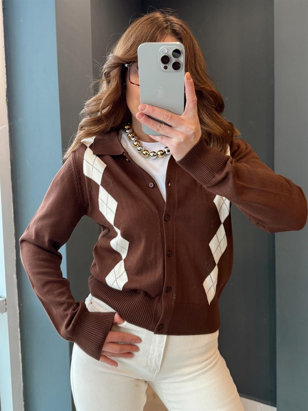 Baklava Desenli̇ Hirka Kahve