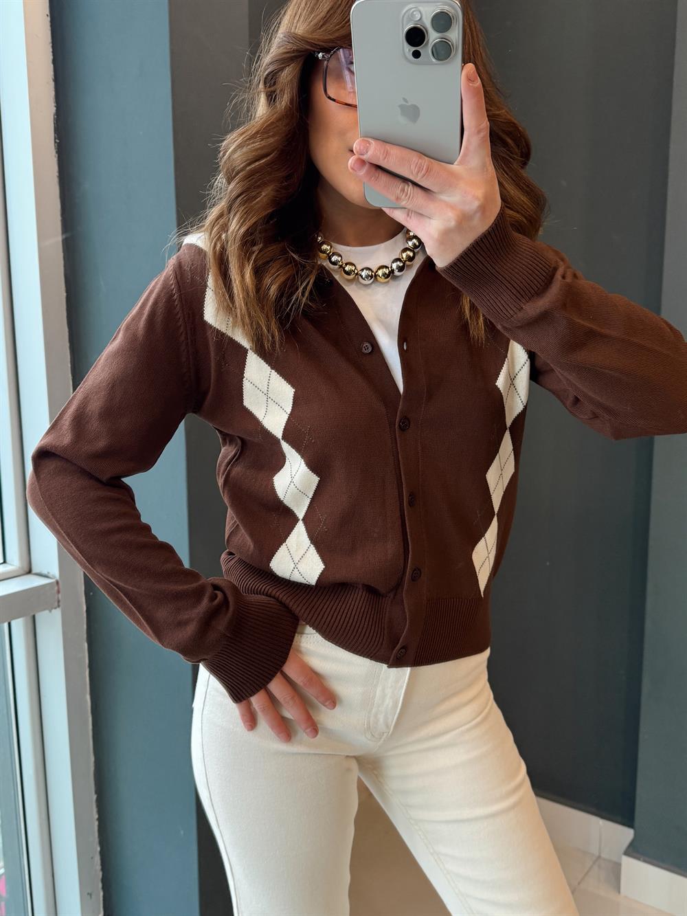 Baklava Desenli̇ Hirka Kahve