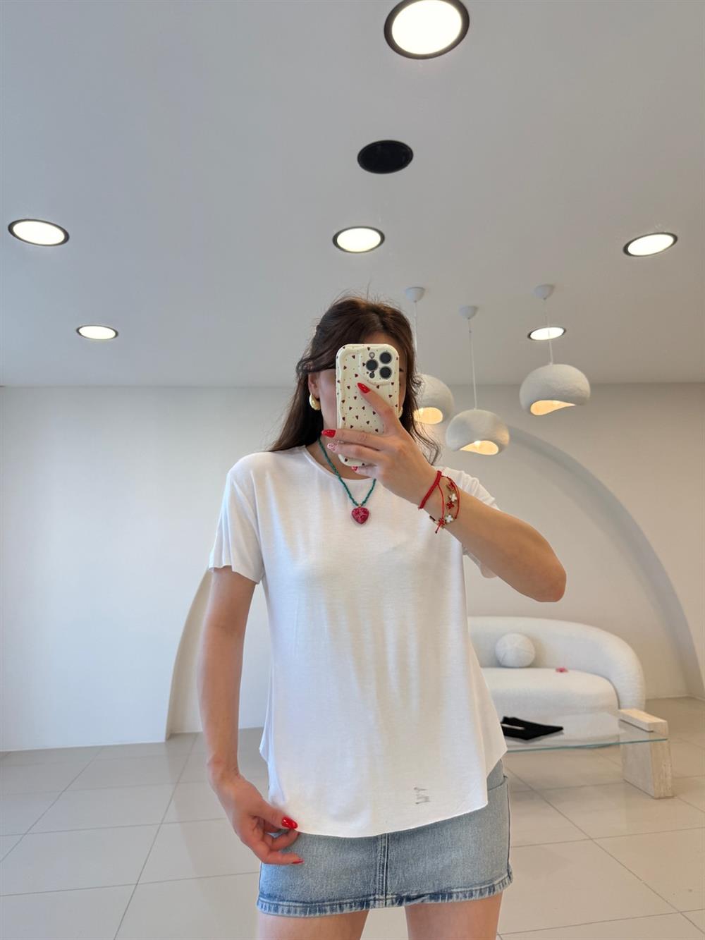 BİSİKLET YAKA TSHIRT BEYAZ