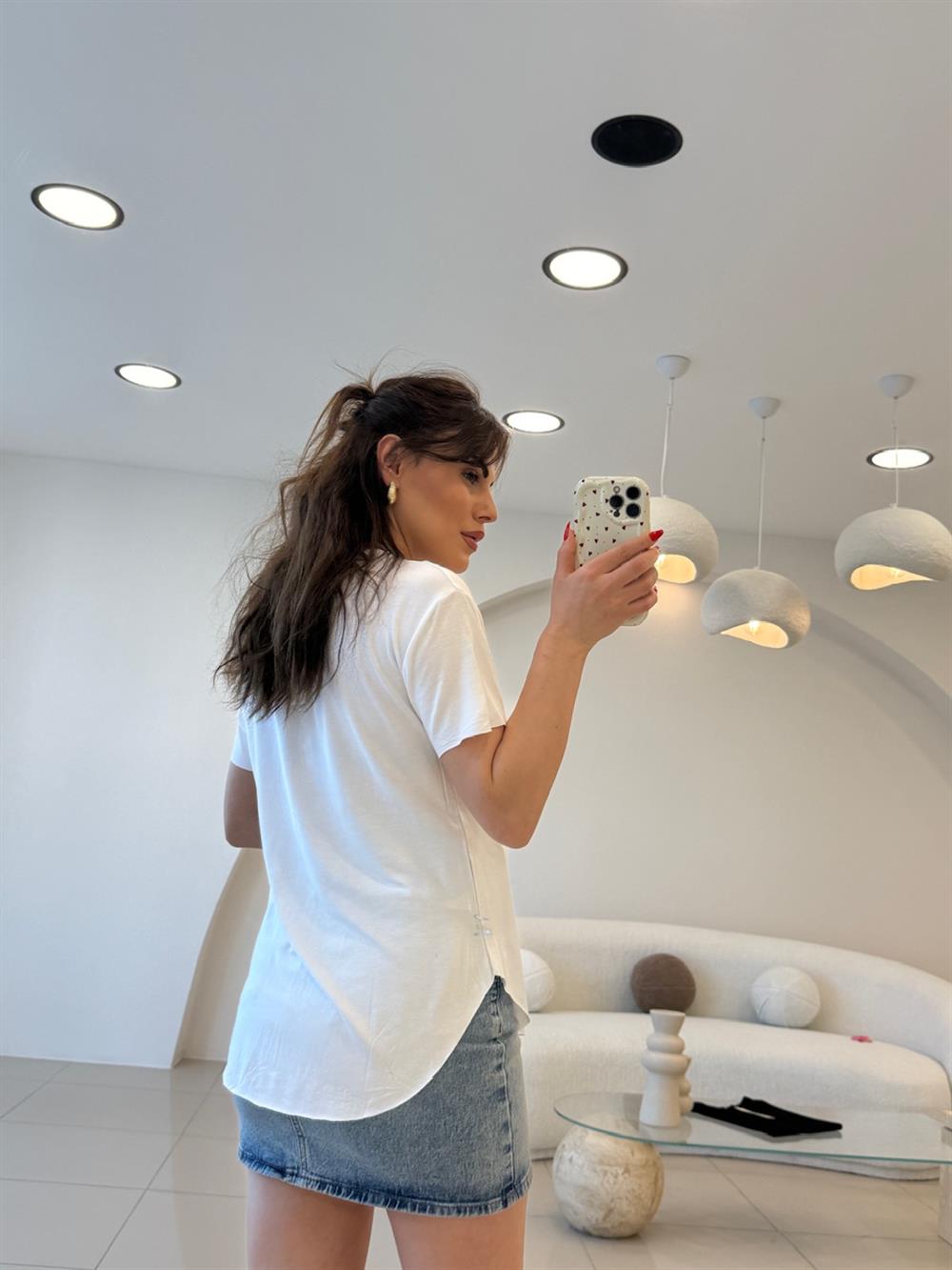BİSİKLET YAKA TSHIRT BEYAZ
