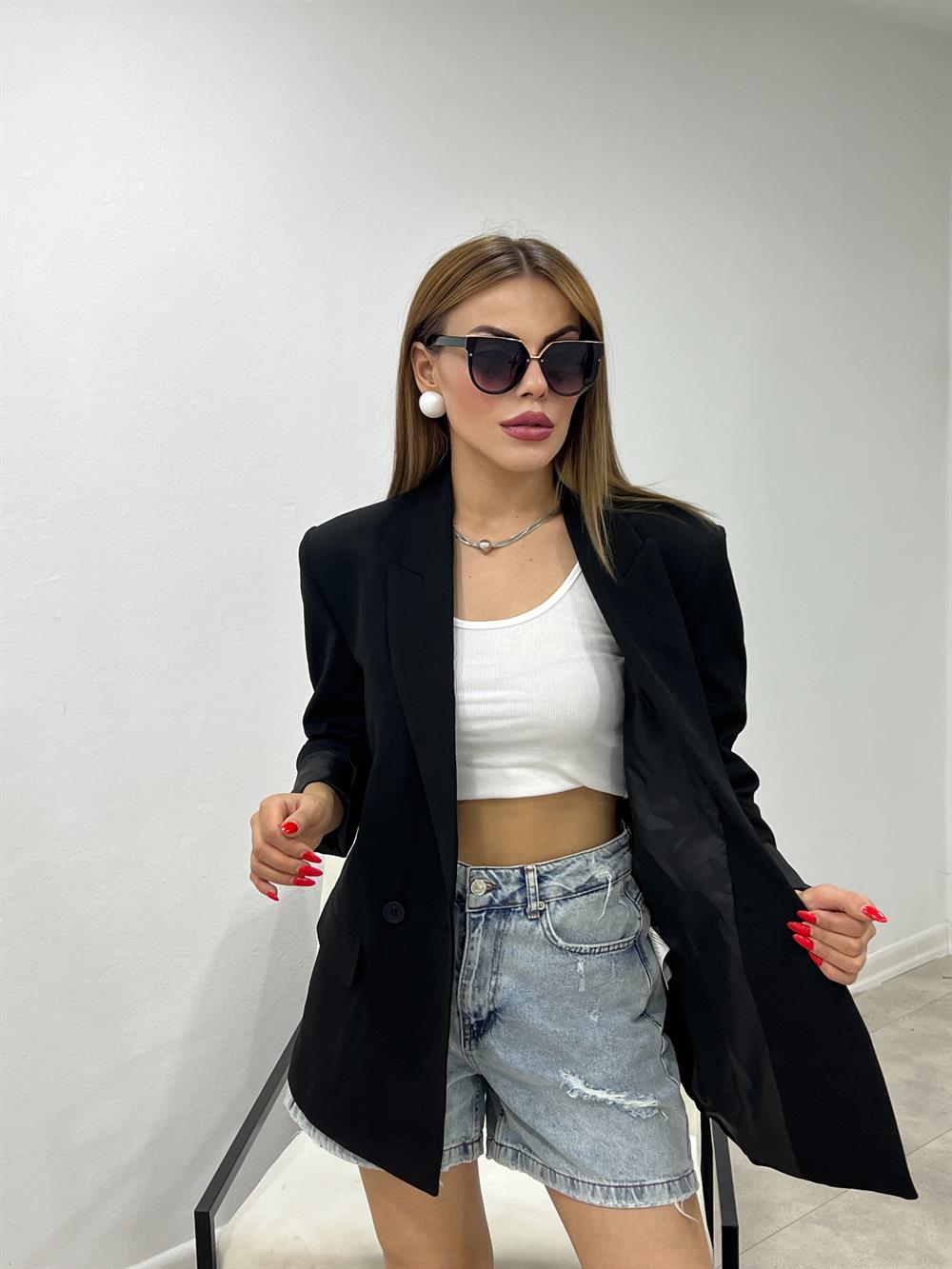 Bleazer Ceket Si̇yah