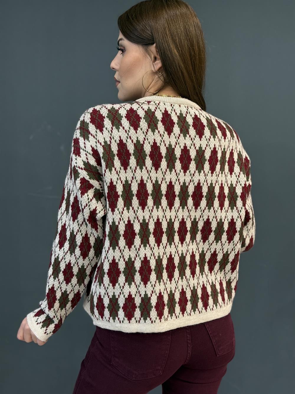 Bordo Baklava Desnli̇ Hirka