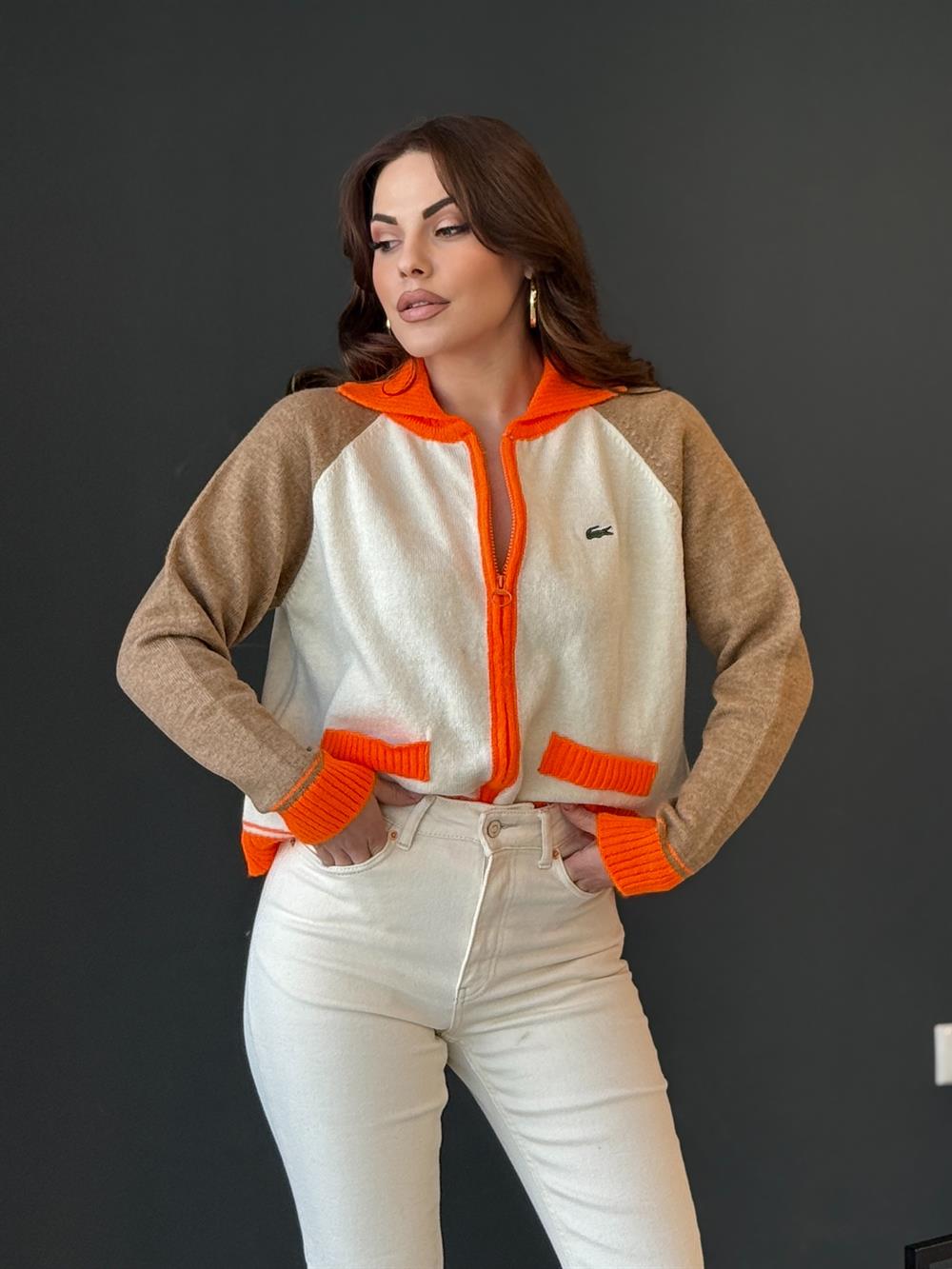 Fermuarlı Hirka Turuncu