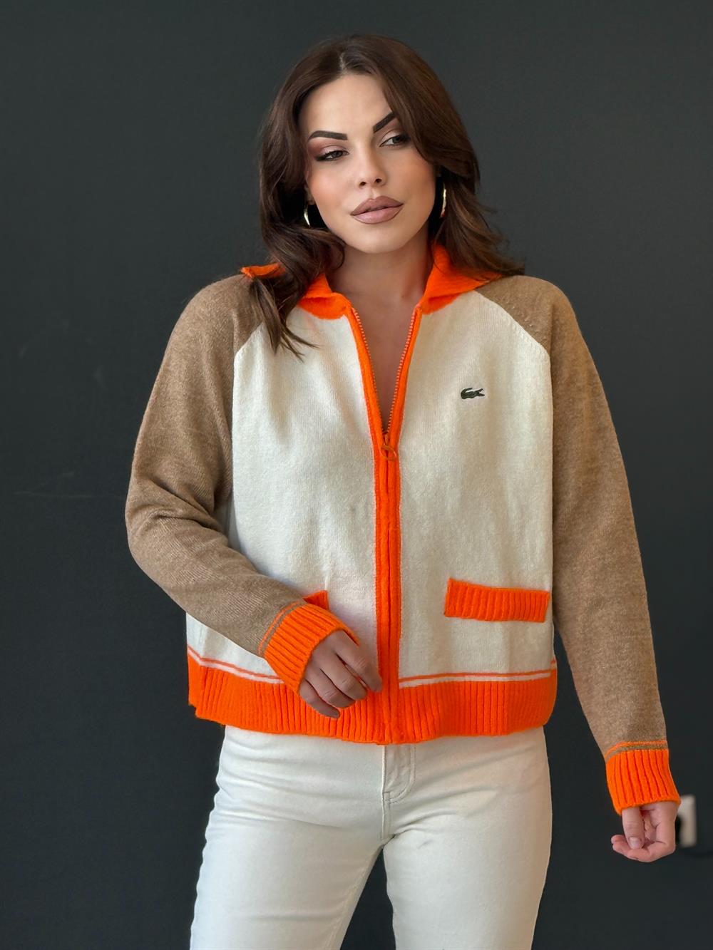 Fermuarlı Hirka Turuncu