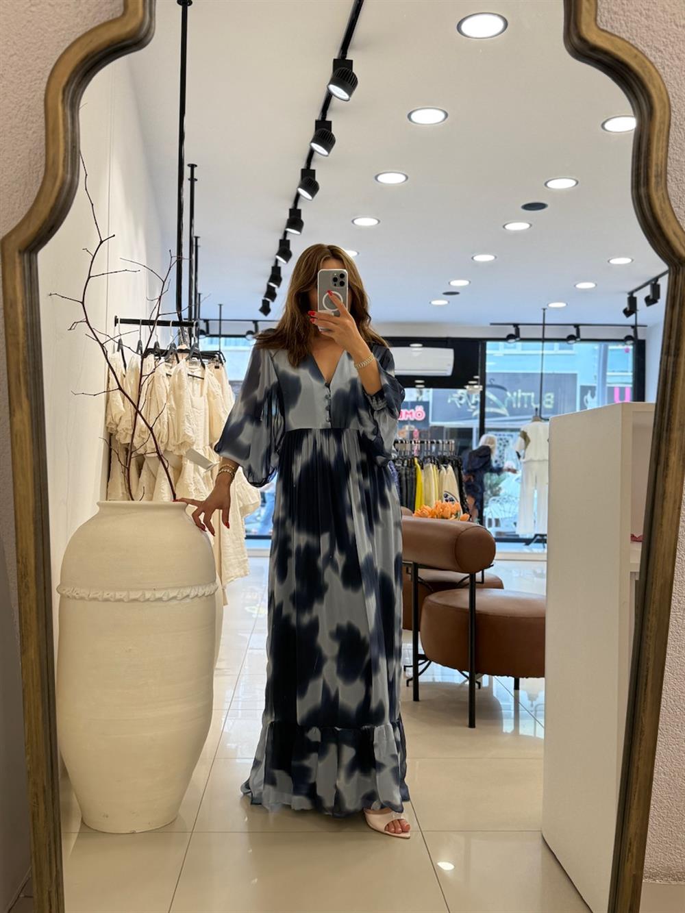 ŞİFON MAX BOY TASARIM ELBİSE