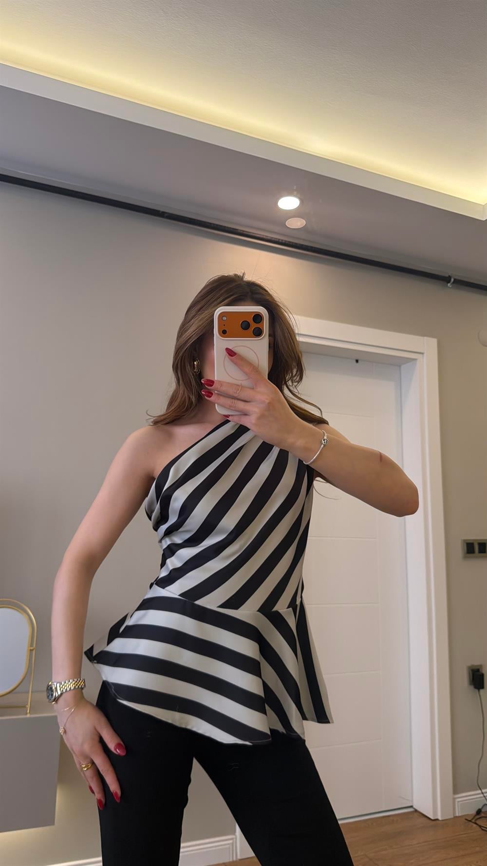 Orjinal Marka Pamuk Saten Tasarım Bluz