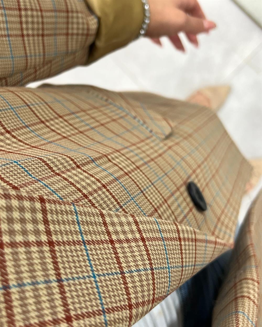 Renkli̇ Çi̇zgi̇li̇ Blazer Ceket