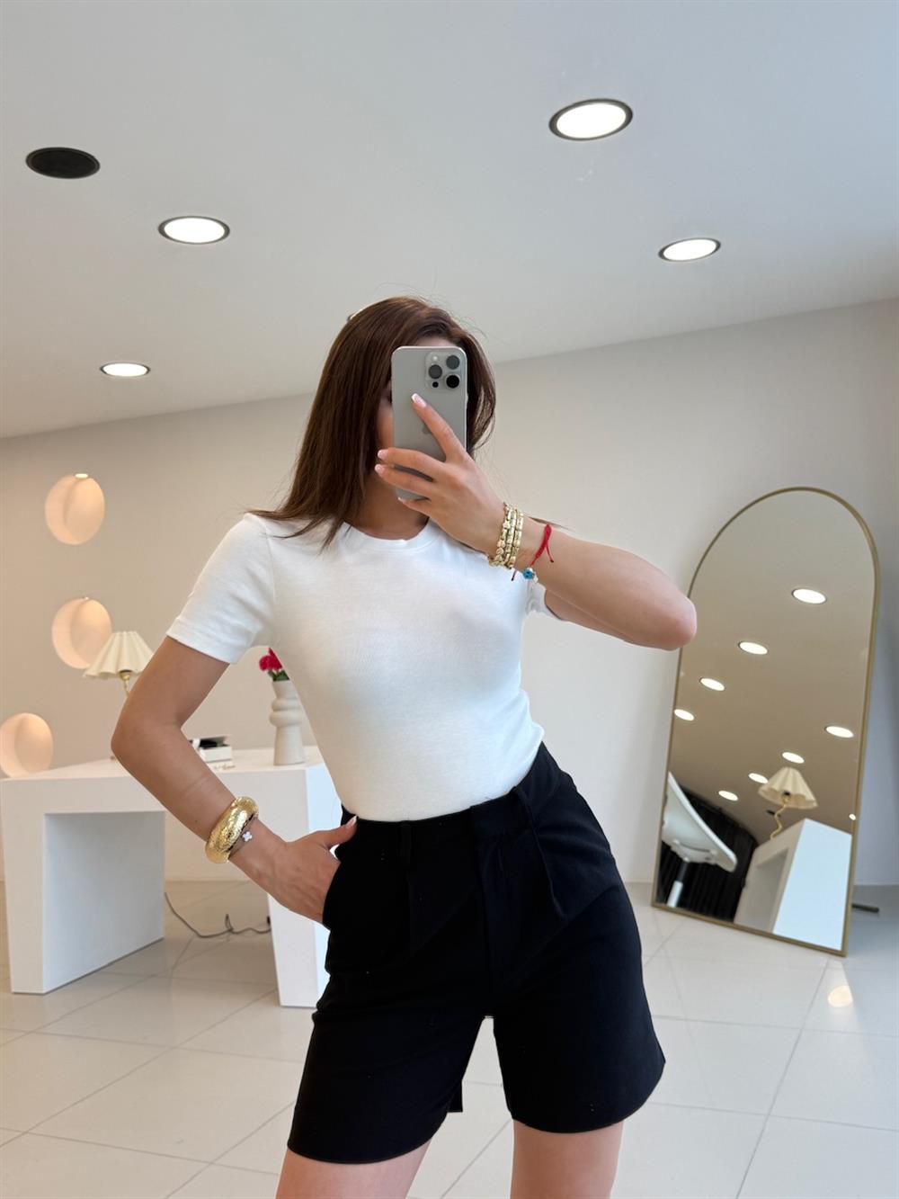 SLIM FIT TSHIRT BEYAZ