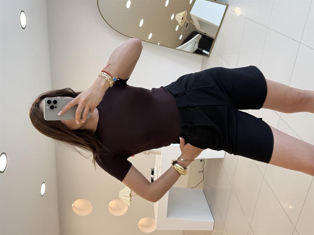 SLIM FIT TSHIRT KAHVE