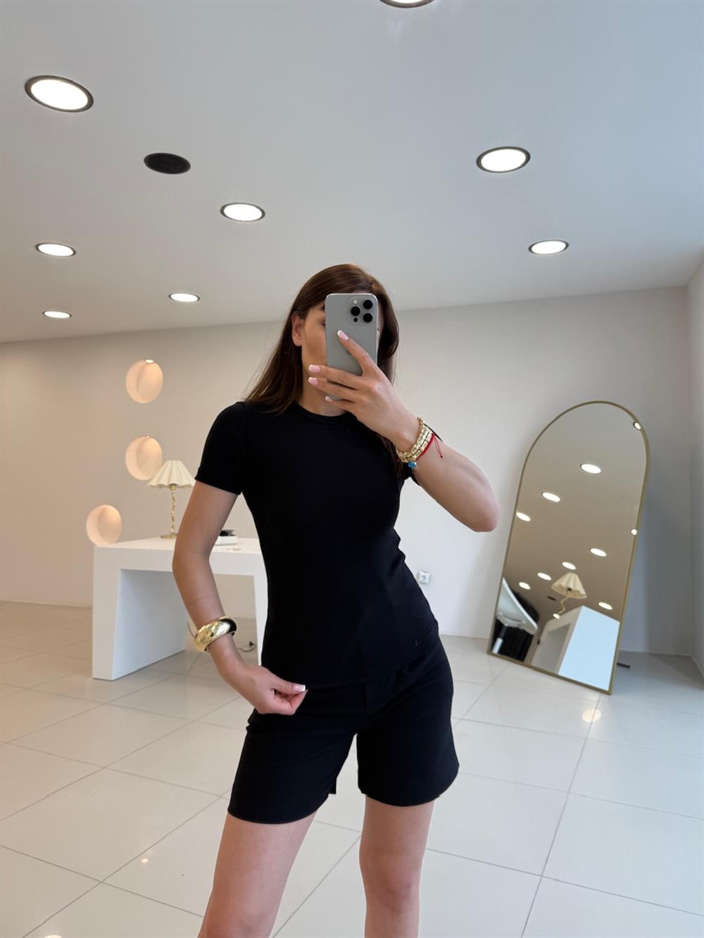 SLIM FIT TSHIRT SİYAH