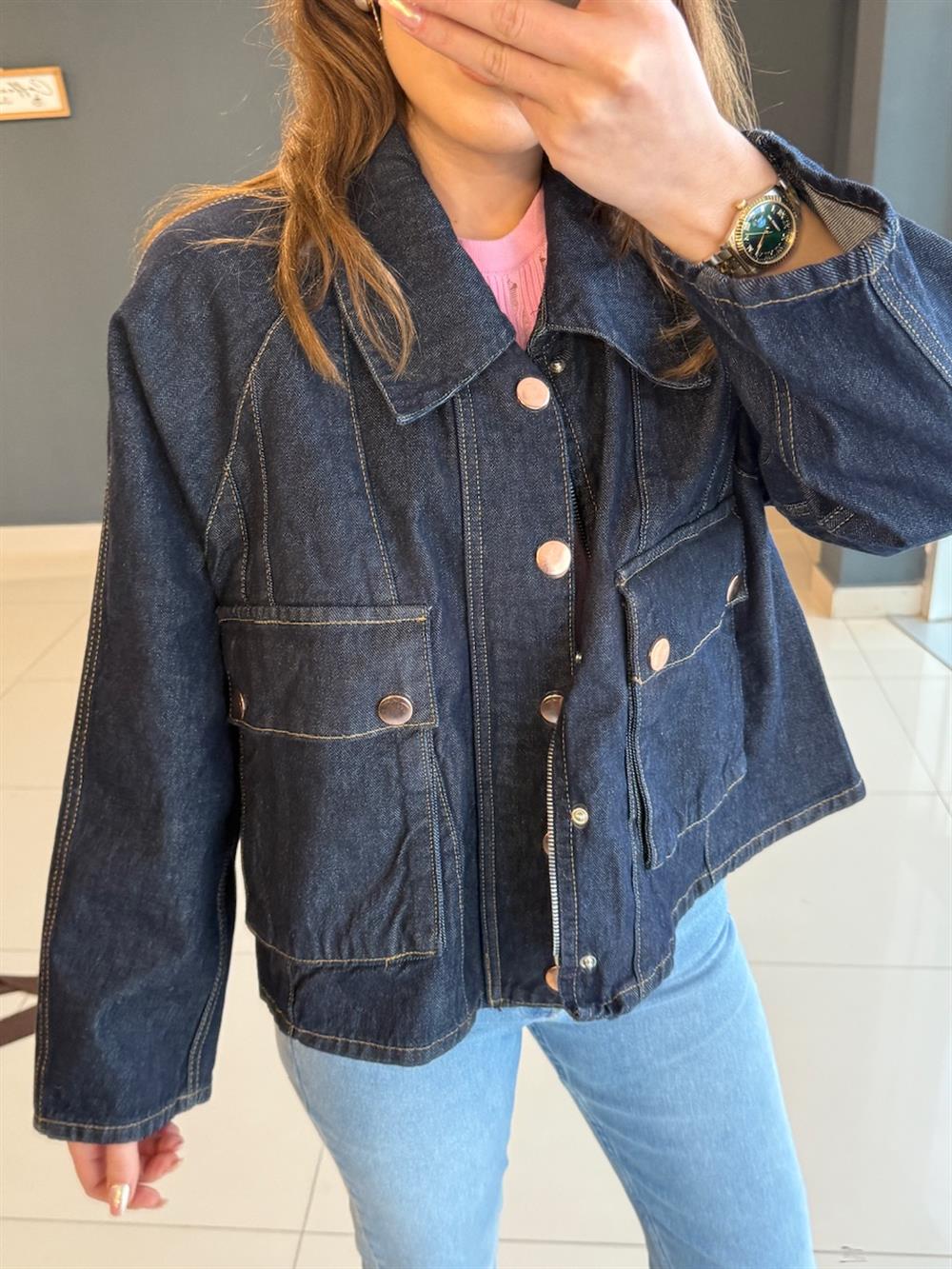 Oversi̇ze Deni̇m Ceket Laci̇