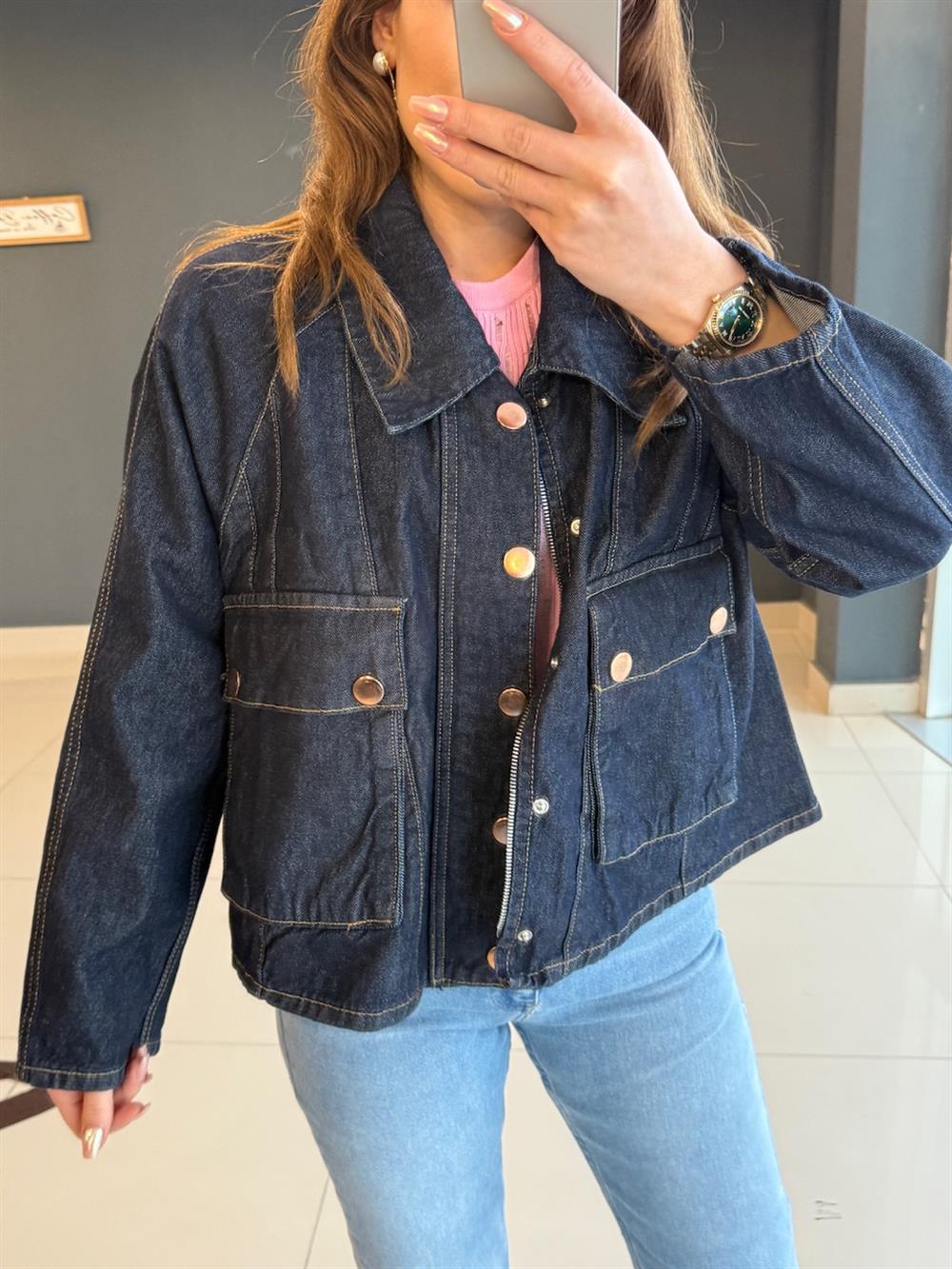 Oversi̇ze Deni̇m Ceket Laci̇