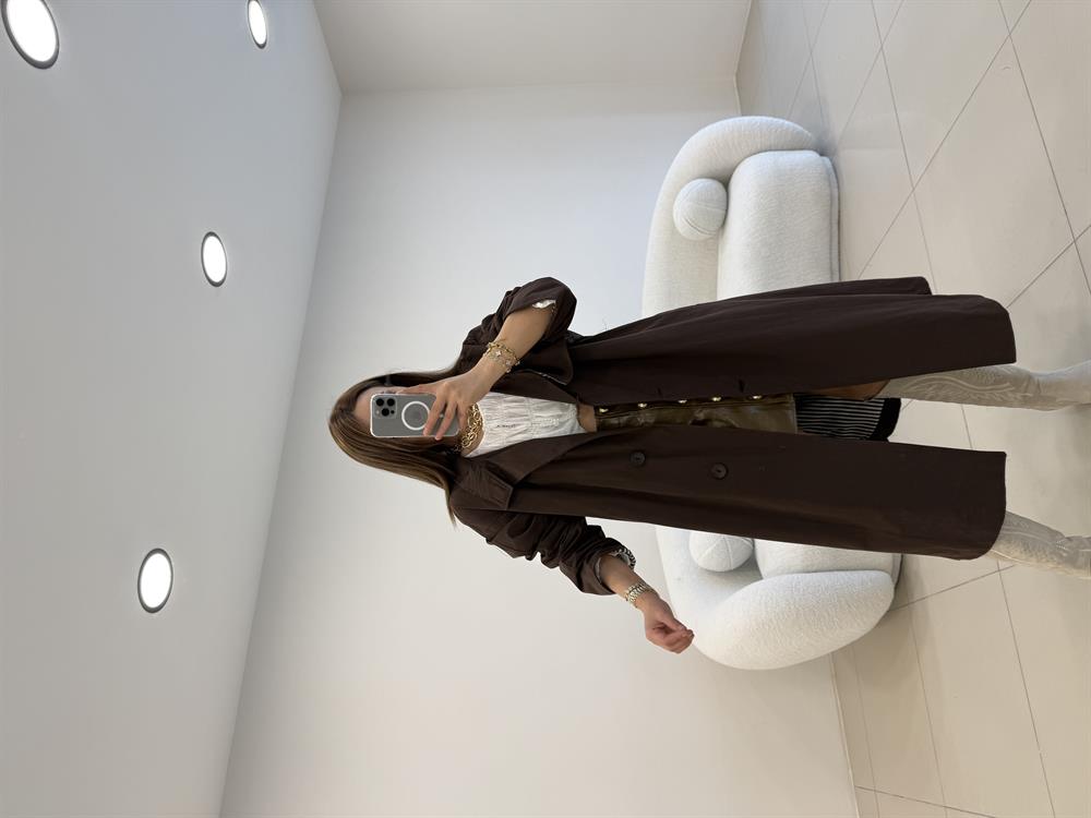 OVERSİZE YAĞMURLUK TRENÇ KAHVE