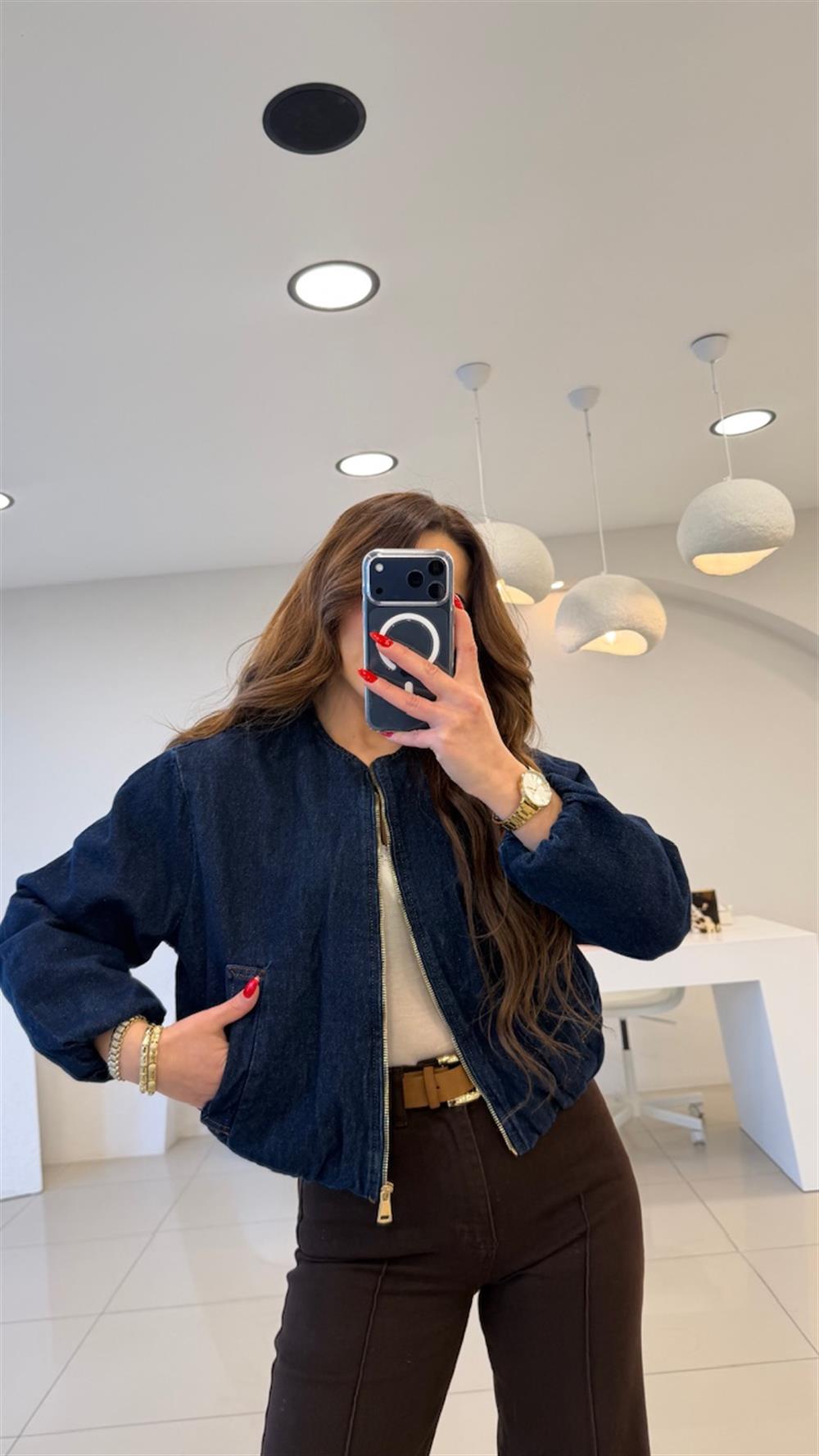 ÖZEL SERİ DENİM BOMBER LACİVERT