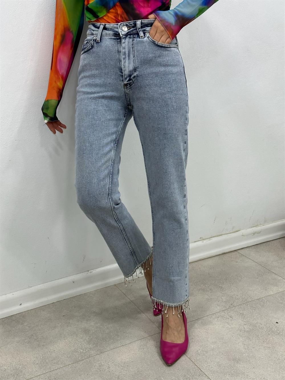 Paça Taşli Jean Buz Mavi̇