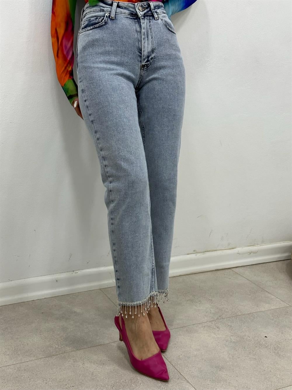 Paça Taşli Jean Buz Mavi̇